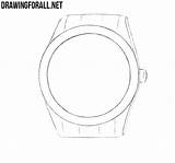 Rolex Draw Lugs Crown Outline Lines Example Using Light sketch template