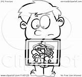 Xray Swallowed Showing Coloring Cartoon Clipart Boy Items Toonaday Outlined Vector Clip Pages Clipartof 2021 Choose Board sketch template