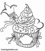 Coloring Pages Valentines Cupcake Adults Adult Printable Sheets Valentine Colorear Cupcakes Para Colouring Color Birthday Cake Dibujos Panques Cakes King sketch template