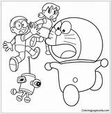 Doraemon Friends Pages Coloring Color sketch template