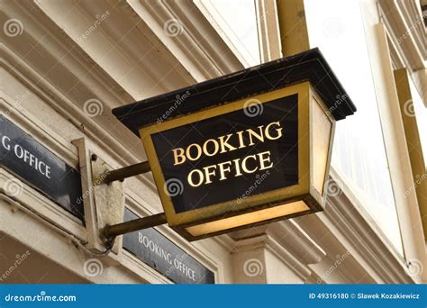 booking office sign stock photo image  show signs