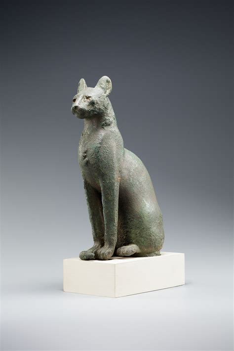 cat with image of bastet on breast late period ptolemaic period the