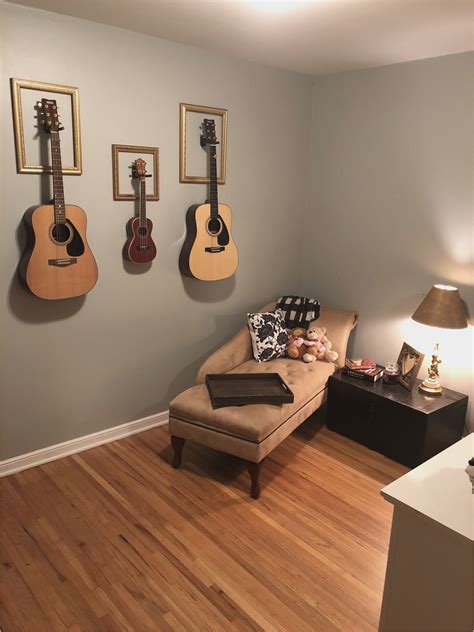 hanging guitar  living room wall home  rooms  room decor
