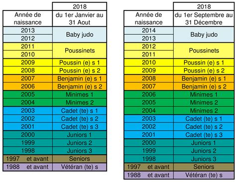 actualite categories par age pour lannee  club judo arts martiaux saint georges sur