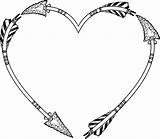 Heart Arrow Clipart Shaped Frame Tribal Border Drawing Svg Clip Flint Drawings Cute Arrows Paintingvalley Eps Ai Silhouette Sketch Diagram sketch template