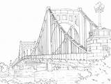 Bridge Pittsburgh Coloring Pages Drawing Drawings Line Bridges Adult Google Paintingvalley Print Colouring Metro Wagon Washington George sketch template
