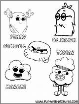 Gumball Coloring Pages Amazing Characters Kids Fun Colouring Color Printable Print sketch template