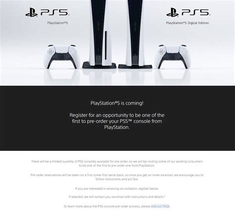 Sony Offering Early Ps5 Pre Order Registration For