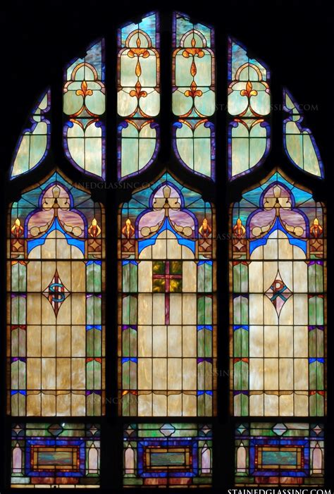 Symbolic Window Panels Religious Stained Glass Window