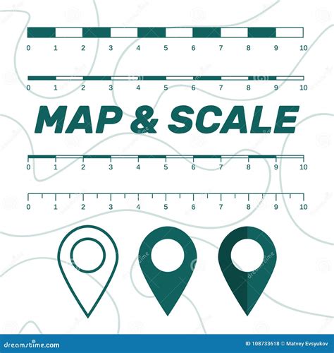 map scales graphics  measuring distances scale measure map  stock