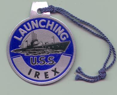 uss irex ss  launching  day cover  launch tag