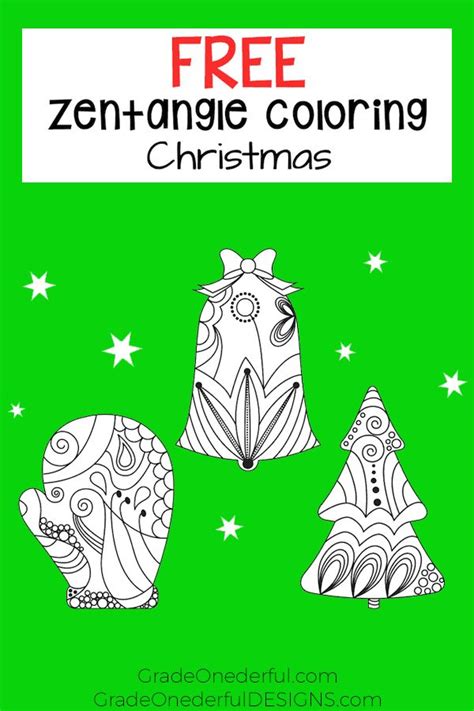 zentangle christmas coloring pages grade onederful christmas
