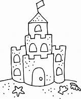 Castle Sand Coloring Clip Pages Beach Preschool Crafts Sketchite Craft sketch template