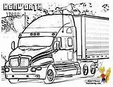 Coloring Pages Truck Kenworth Trucks T2000 Big Semi Rig Printable 18 Wheeler Sheet Boys Print Drawing Volvo Visit Cool Ford sketch template