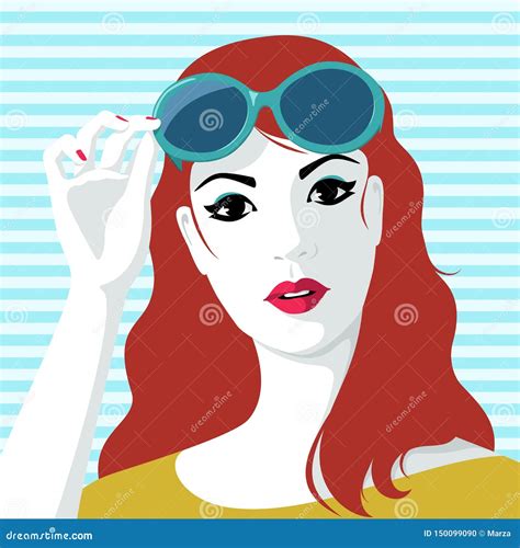Woman Taking Off Sunglasses Stock Vector Illustration Of Fashionable