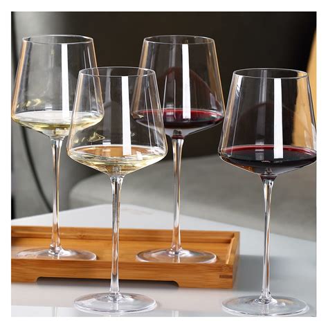 Buy Physkoawine Glasses Set Of 4 Modern Wine Glasses With Tall Long