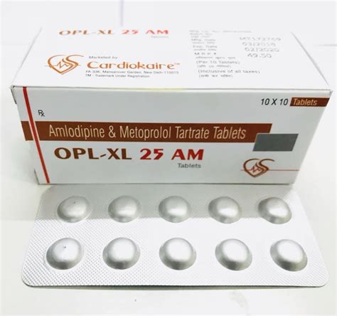 metoprolol succinate  mg amlodipine mg tablets  hospital rs  strip id