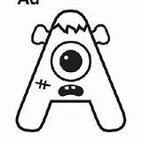 Monster Alphabet Coloring Pages Monsters Education sketch template
