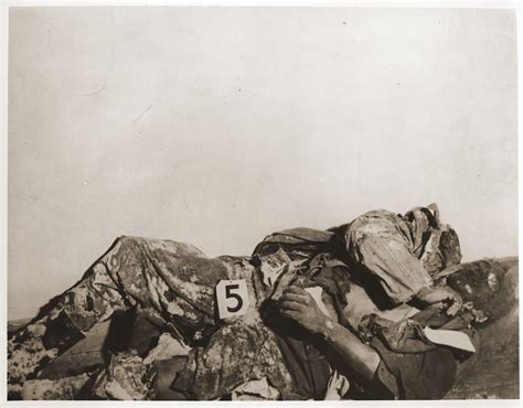 The Corpse Of An American Soldier Killed By The Ss In The Malmedy