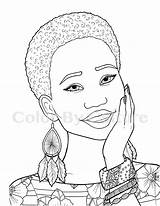 Coloring Africanas Afro Negras Dibujos 收藏自 Africana Adultos sketch template