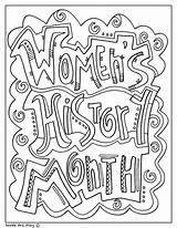 Month Coloring History Women Pages Printables Womens March Activities Doodles Classroom Doodle Quotes Choose Board sketch template