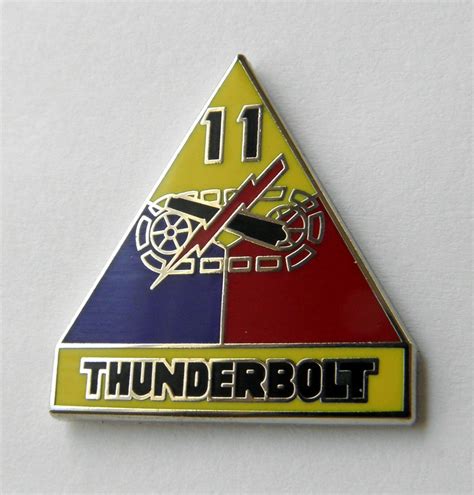 thunderbolt 11th armored divison us army lapel pin badge 1