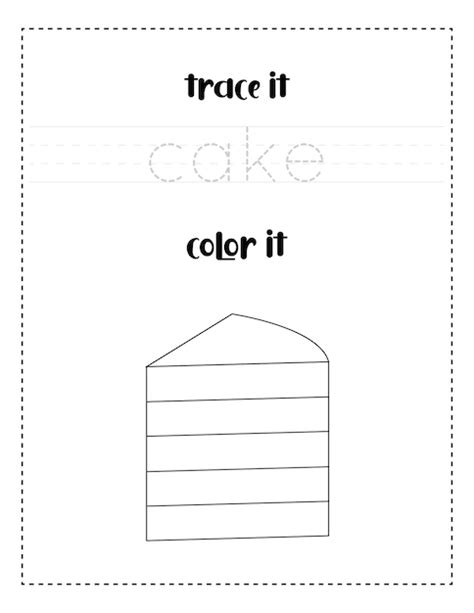 premium vector handwriting word tracing  color cake handwriting