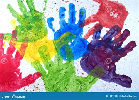 kids hand paint stock  image