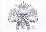 Roses Guns Drawings Hearts Rose Heart Remake Stencils Stencil Chicano Tablero Seleccionar Deviantart sketch template