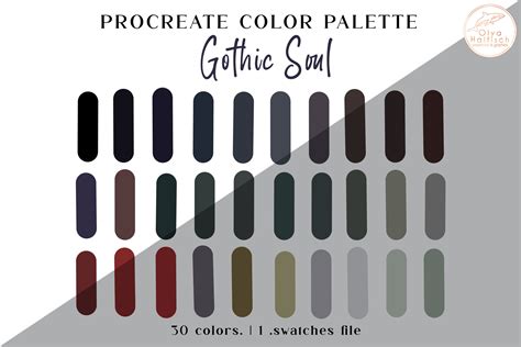 Gothic Procreate Color Palette Dark Swatches By Olya Haifisch