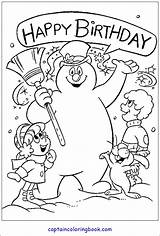 Frosty Coloring Snowman Pages Printable Birthday Book Kids Christmas Happy Color Blank Print Sheets Part Cartoon Friends Fun Para Info sketch template