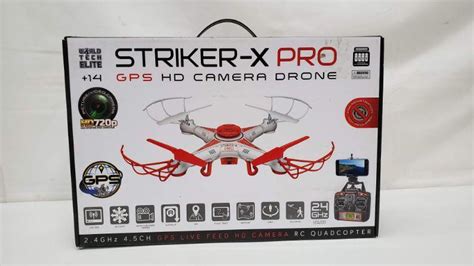 striker  pro gps hd camera drone  box open  estatesalesorg