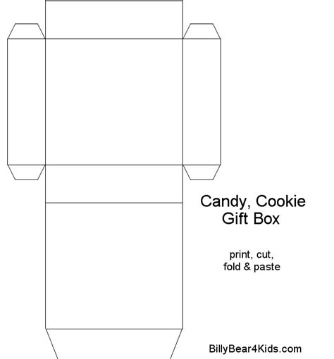billybearkidscom gift candy cookie box templates box template