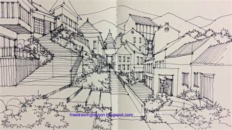 art drawings   perspective art landscape drawings perspective