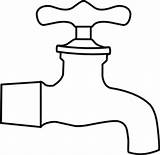 Tap Faucet Clip Water Coloring Clker Clipart Shared sketch template