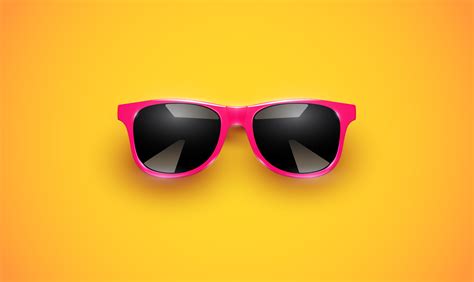 Realistic Vector Sunglasses On A Colorful Background Vector