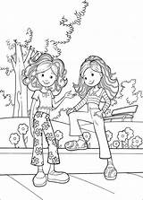 Coloring Girls Pages Two Kids Color Printable Groovy Print Colorings sketch template