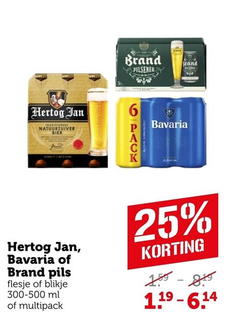 hertog jan bavaria  brand pils aanbieding bij coop