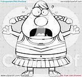 Stressed Cheerleader Chubby Outlined Coloring Clipart Cartoon Vector Thoman Cory sketch template