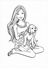 Barbie Coloring Dog Pages Puppy Printable Doll Print Coloringbay Info Choose Board sketch template