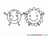Sun Earth Coloring Sheets Pages Sheet Colouring Title sketch template
