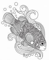 Mandala Fish Sea Coloring sketch template