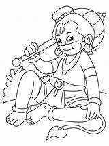 Hanuman Coloring Sitting Pages Small Kids Bal Color Getdrawings Getcolorings Print sketch template