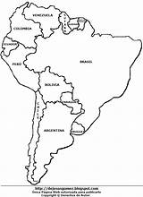 Mapa América Nombres Dibujos Respectivos Países Uruguay Enumerados sketch template