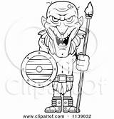 Goblin Shield Clipart Spear Cartoon Tall Guard Coloring Cory Thoman Vector Outlined Royalty 2021 sketch template
