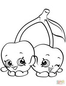 cheeky cherries shopkin coloring page  printable coloring pages
