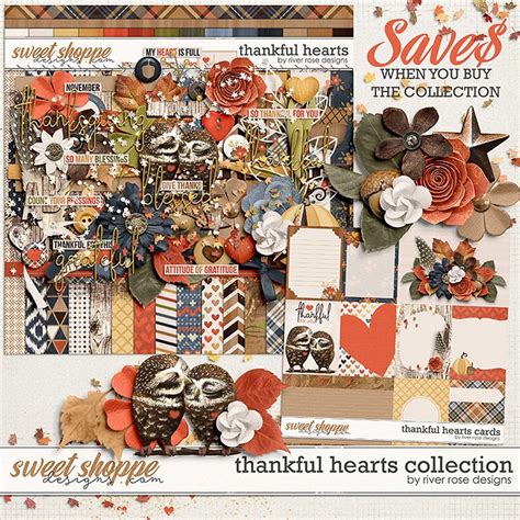 thankful hearts collection  river rose designs rose design