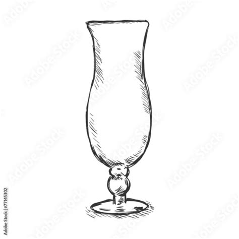 Vector Single Sketch Hurricane Glass Stock Image And Royalty Free