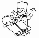 Bart Simpson Skateboarding Coloring Pages Printable A4 Cartoon Categories sketch template