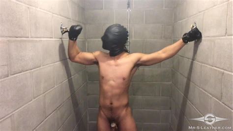 leather hooded slave bound